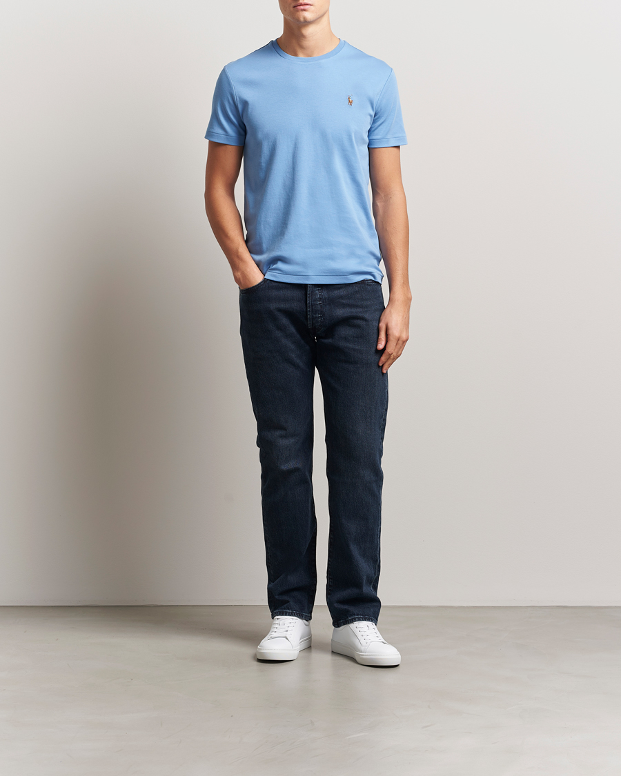 Herren | T-Shirts | Polo Ralph Lauren | Luxury Pima Cotton Crew Neck T-Shirt Sky Blue