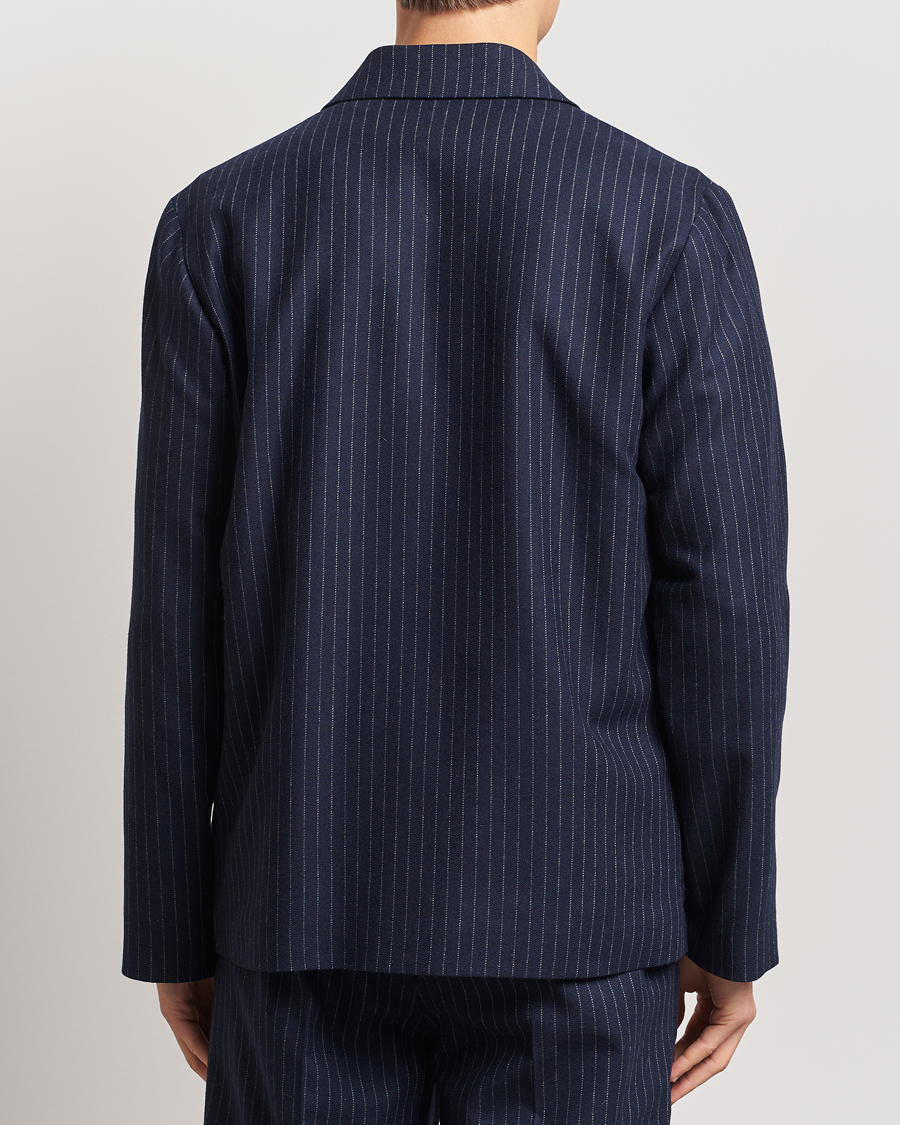 Herren | Jacken | A.P.C. | Wool Pinstriped Shirt Jacket Dark Navy