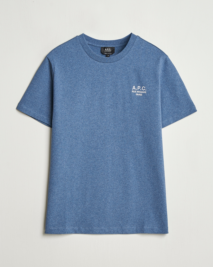 Herren | T-Shirts | A.P.C. | Rue Madame T-Shirt Blue Melange