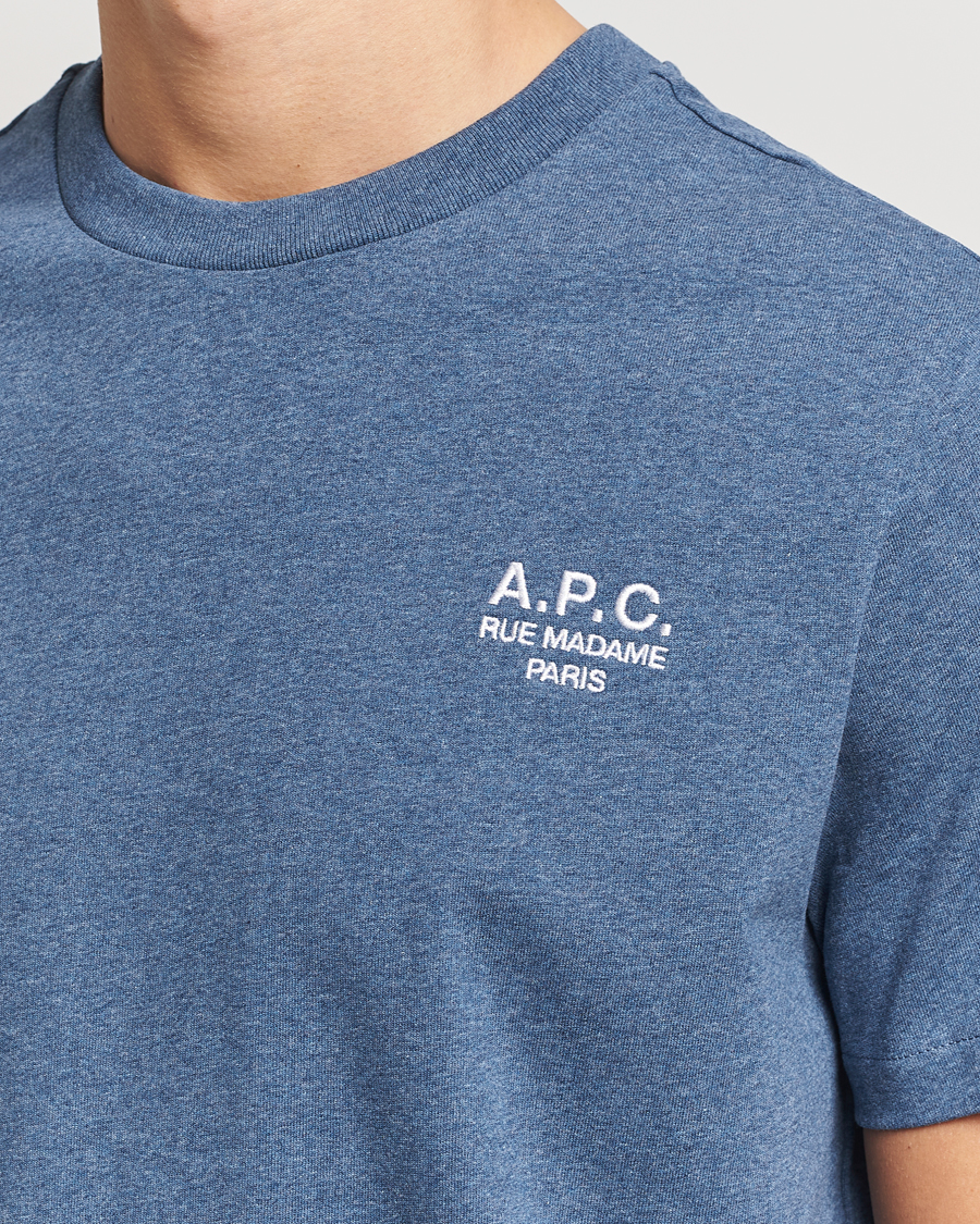 Herren | T-Shirts | A.P.C. | Rue Madame T-Shirt Blue Melange