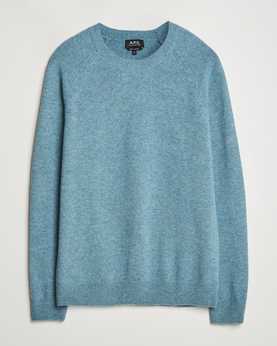 Herren | Pullover | A.P.C. | Pierre Lambswool Sweater Blue Melange