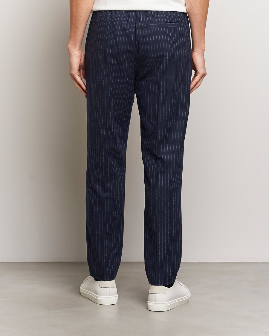 Herren | Hosen | A.P.C. | Wool Pinstriped Drawstring Trousers Dark Navy