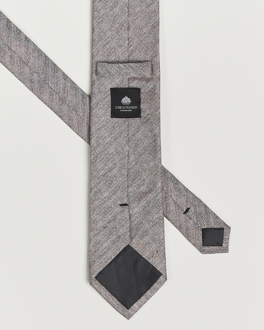 Herren | Amanda Christensen Box Set Printed Silk 8cm Tie With Pocket Square Brown | Amanda Christensen | Box Set Printed Silk 8cm Tie With Pocket Square Brown