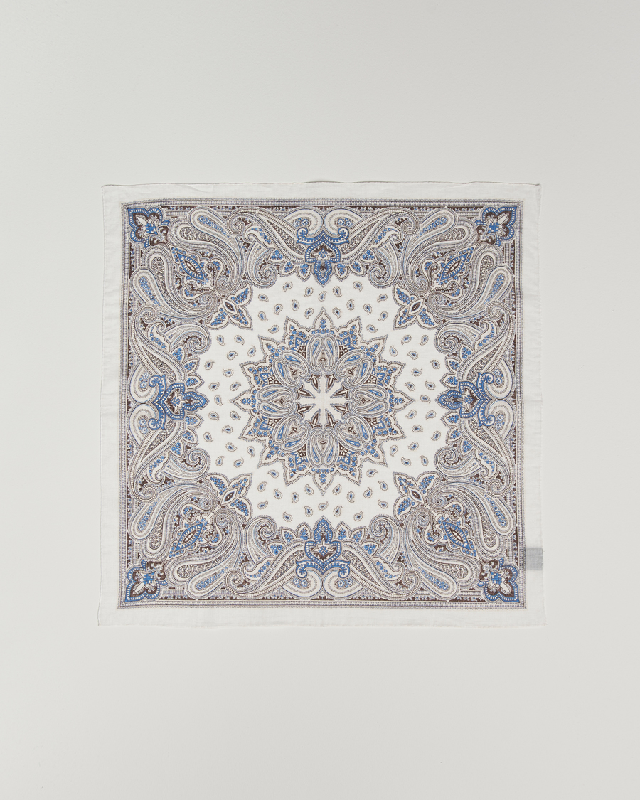 Herren | Amanda Christensen Cotton Voilé Printed Paisley Bandana Cream | Amanda Christensen | Cotton Voilé Printed Paisley Bandana Cream