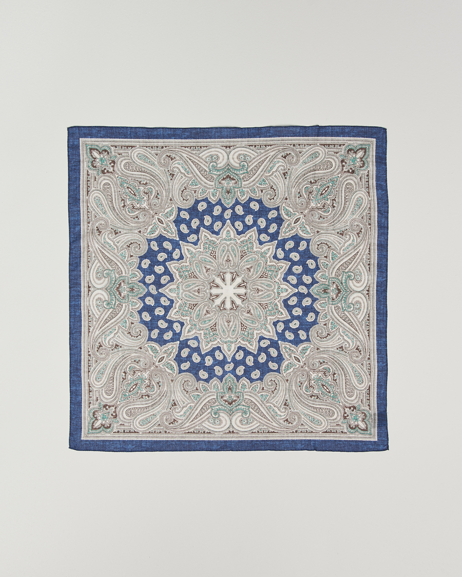 Herren | Amanda Christensen Cotton Voilé Printed Paisley Bandana Navy | Amanda Christensen | Cotton Voilé Printed Paisley Bandana Navy