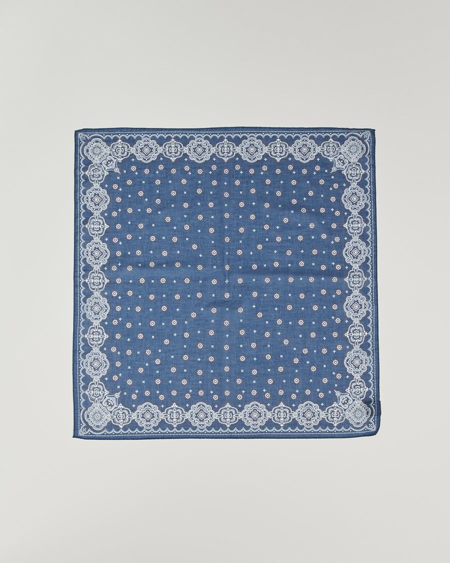Herren | Amanda Christensen Cotton Voilé Printed Medallion Bandana Navy | Amanda Christensen | Cotton Voilé Printed Medallion Bandana Navy