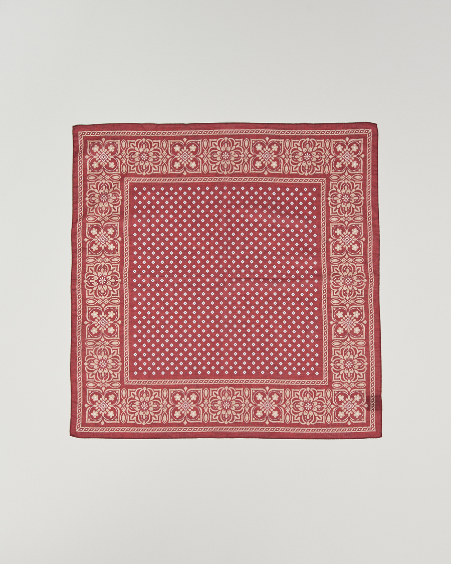 Herren | Amanda Christensen Cotton Voilé Printed Flower Bandana Bordeaux | Amanda Christensen | Cotton Voilé Printed Flower Bandana Bordeaux