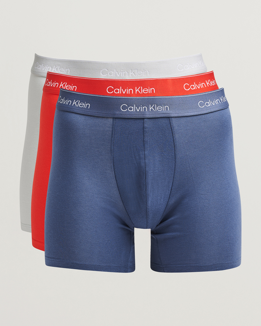 Herren | Unterwäsche | Calvin Klein | 3-Pack Icon Cotton Stretch Boxer Brief Blue/Grey/Red