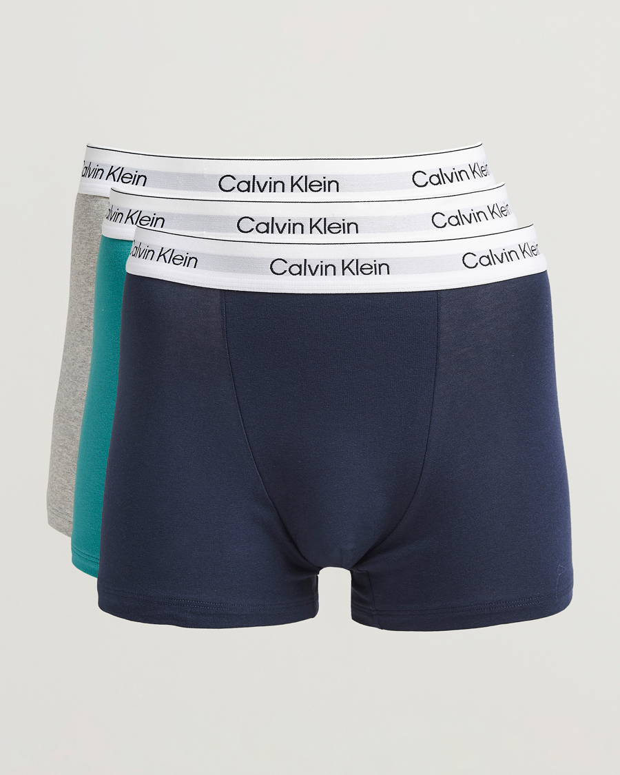 Herren | Unterwäsche | Calvin Klein | 3-Pack Icon Cotton Stretch Relaxed Trunk Blue/Grey/Green