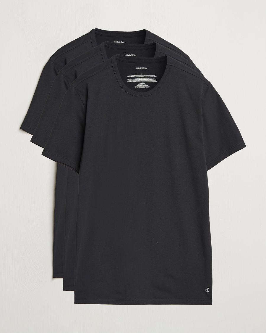 Herren | T-Shirts | Calvin Klein | 3-Pack Cotton Stretch Crew Neck T-Shirt Black