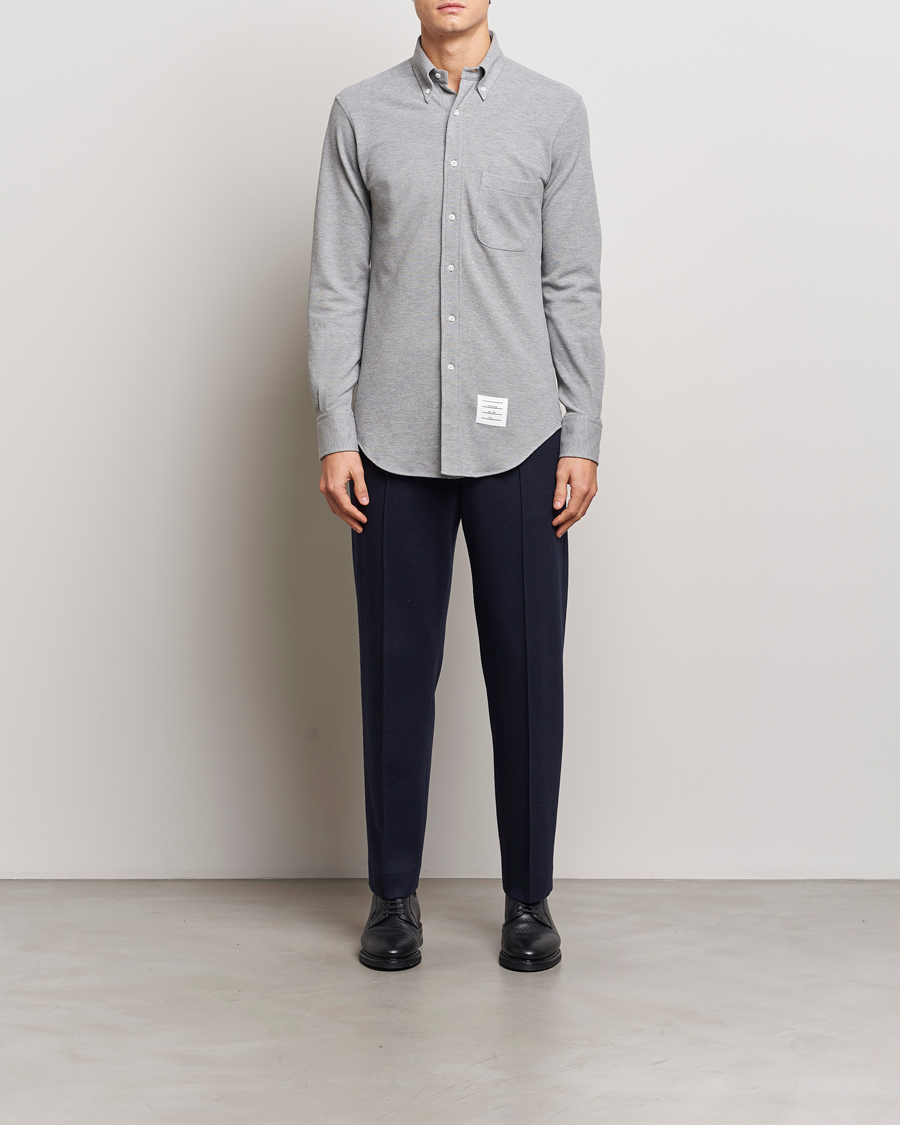 Herren | Hemden | Thom Browne | Button Down Piquet Shirt Light Grey