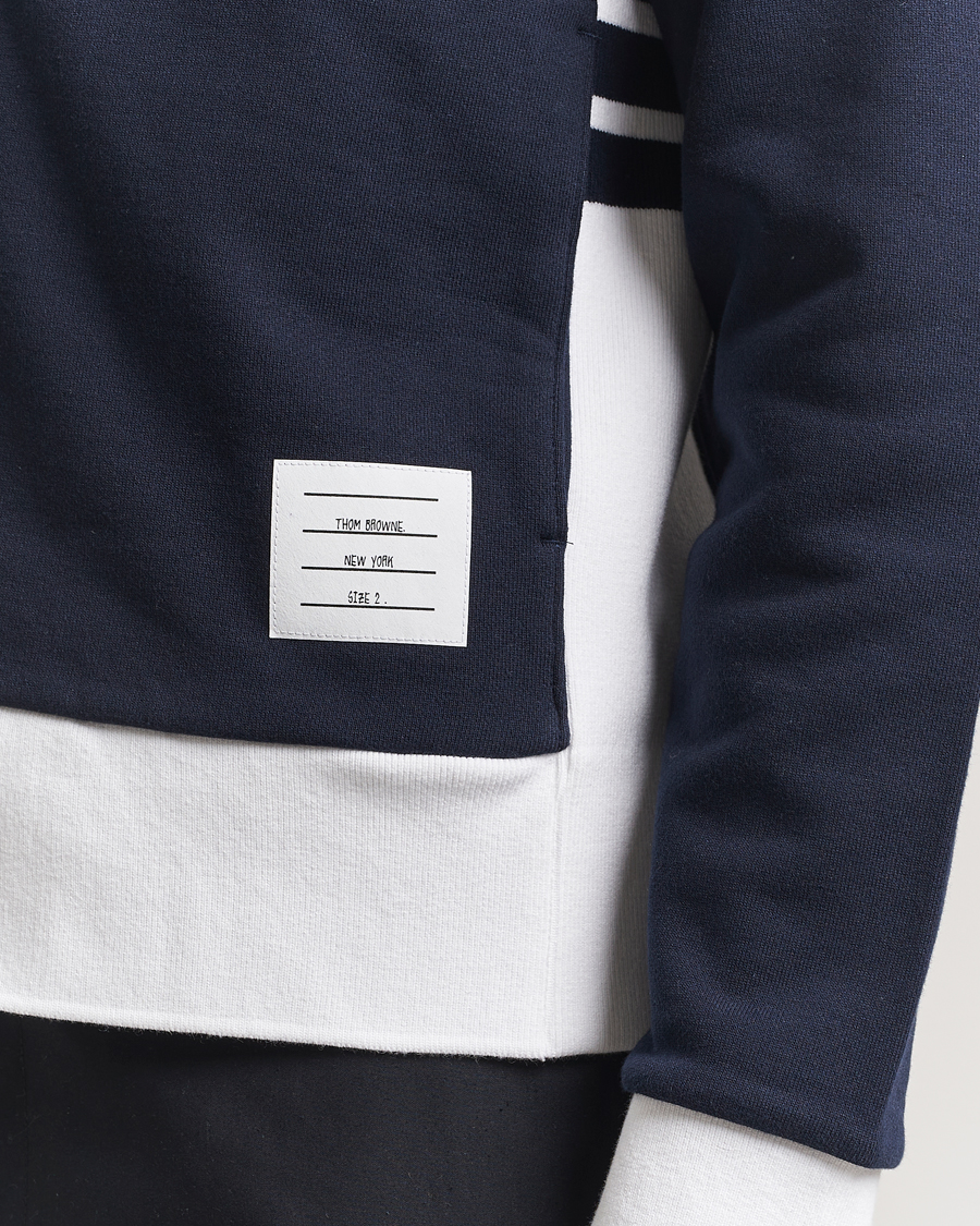 Herren | Pullover | Thom Browne | Color Block Zip Hoodie Navy