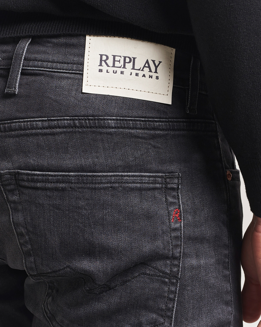 Herren | Jeans | Replay | Grover Straight Fit Stretch Jeans Washed Black