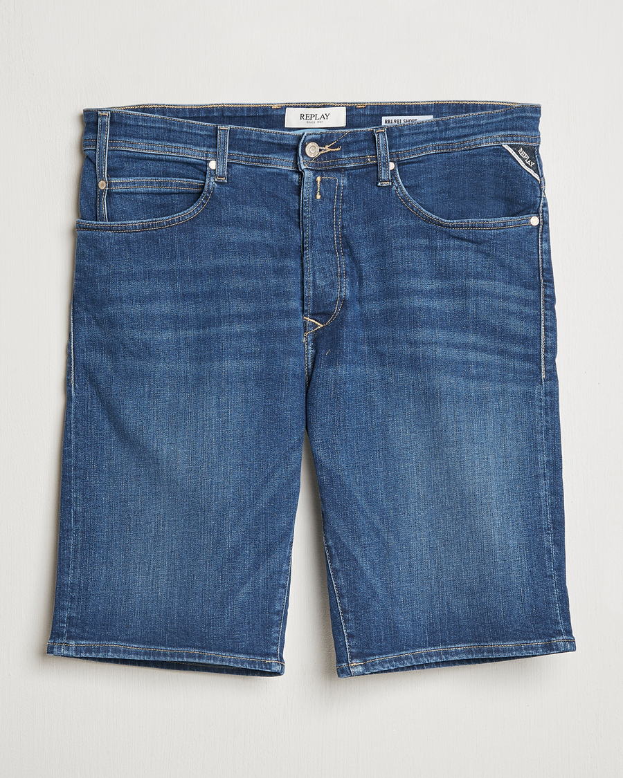 Herren | Shorts | Replay | RBJ981 Stretch Denim Shorts Dark Blue