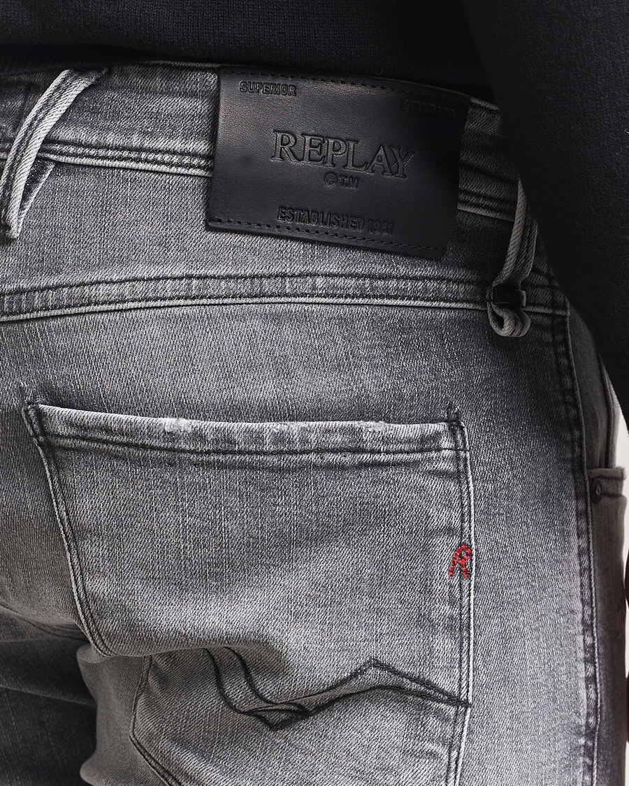 Herren | Jeans | Replay | Anbass Powerstretch Distressed Jeans Washed Grey