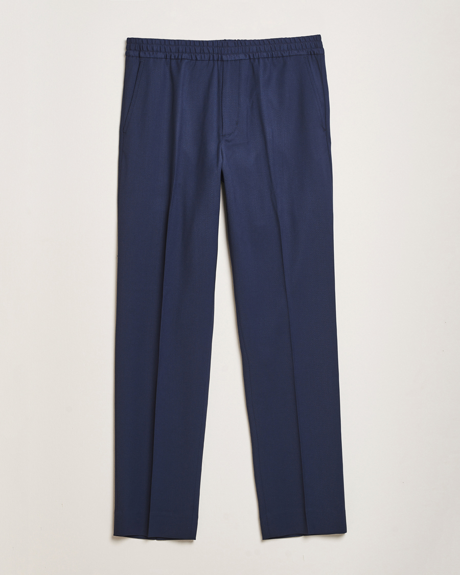 Herren | Hosen | Filippa K | Relaxed Terry Wool Trousers Dusk Blue