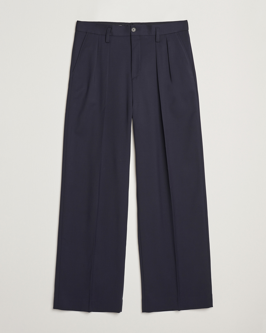 Herren | Hosen | Filippa K | Wide Wool Trousers Navy