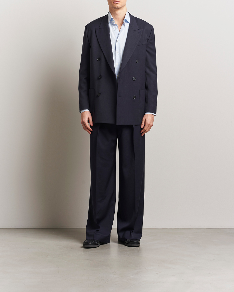 Herren | Hosen | Filippa K | Wide Wool Trousers Navy