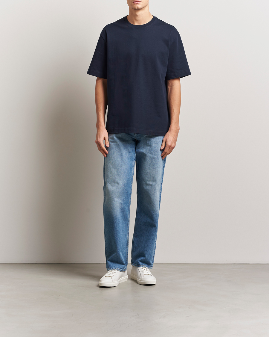 Herren | T-Shirts | Filippa K | Heavy Cotton Crew Neck T-Shirt Navy
