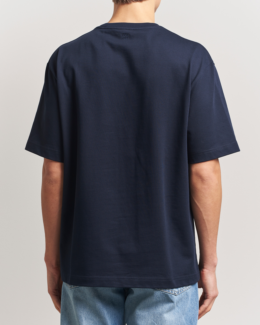 Herren | T-Shirts | Filippa K | Heavy Cotton Crew Neck T-Shirt Navy