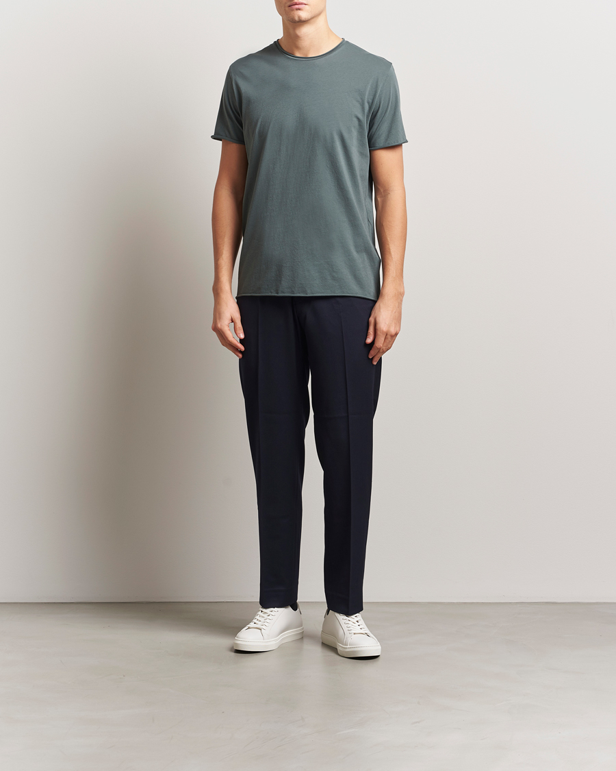 Herren | T-Shirts | Filippa K | Roll Neck Crew Neck T-Shirt Green Grey