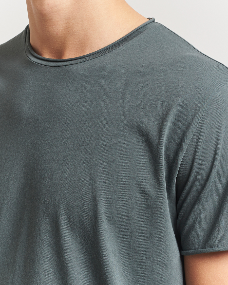 Herren | T-Shirts | Filippa K | Roll Neck Crew Neck T-Shirt Green Grey