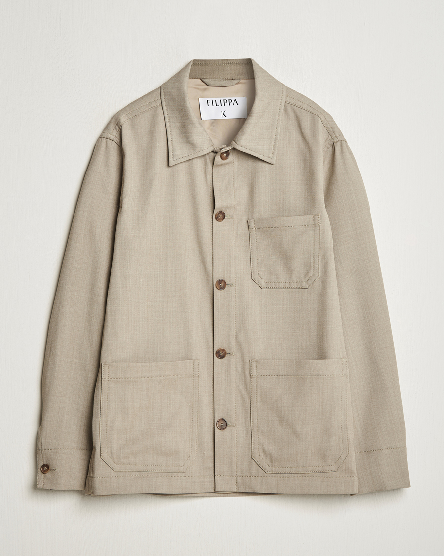 Herren | Jacken | Filippa K | Work Shirt Jacket Sage Melange