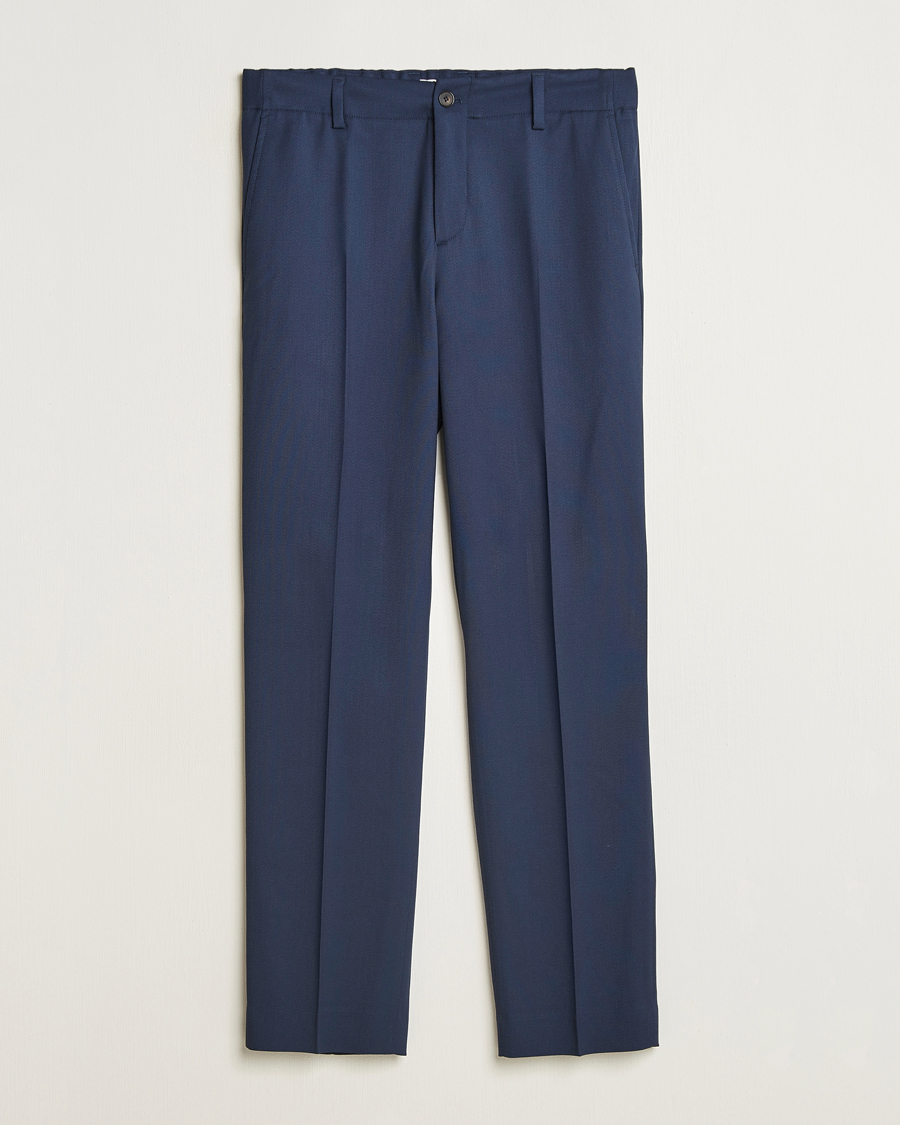 Herren | Hosen | Filippa K | Tailored Twill Drawstring Trousers Dusk Blue