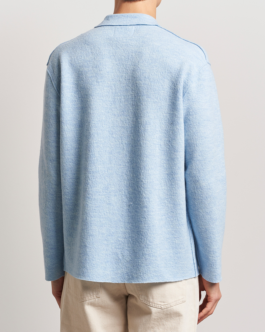 Herren | Pullover | NN07 | Jonas Boiled Wool Cardigan Powder Blue