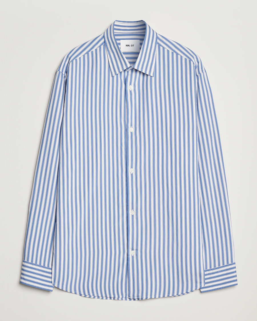 Herren | Hemden | NN07 | Freddy Twill Striped Shirt Blue/White