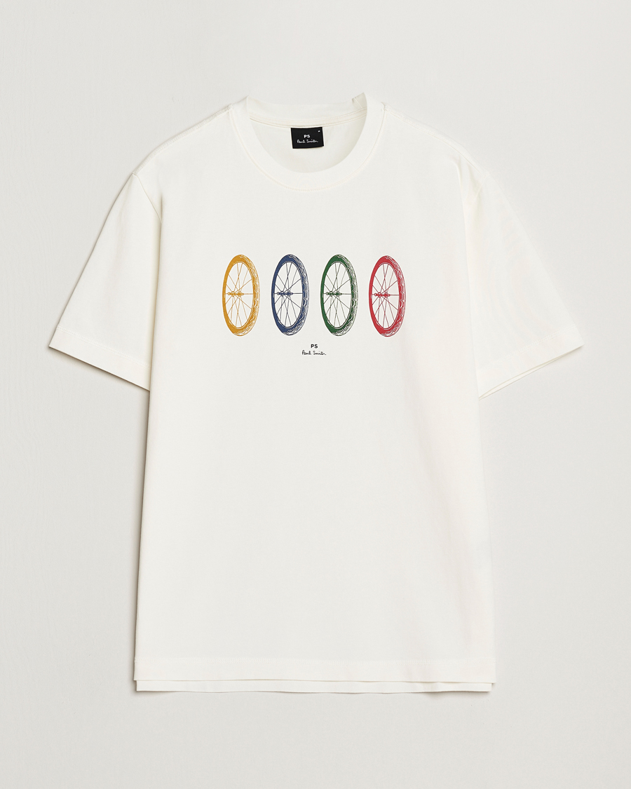 Herren | T-Shirts | PS Paul Smith | Bike Tyres Crew Neck T-Shirt White