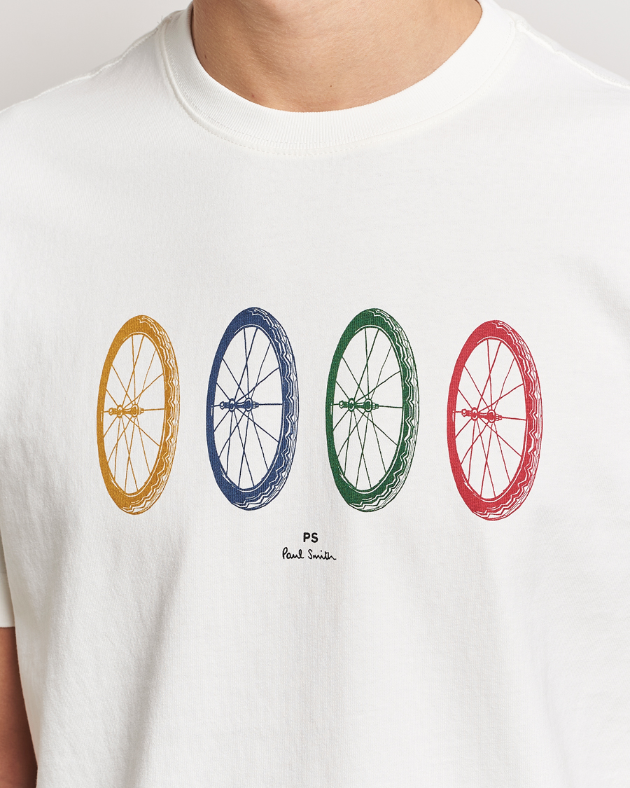 Herren | T-Shirts | PS Paul Smith | Bike Tyres Crew Neck T-Shirt White