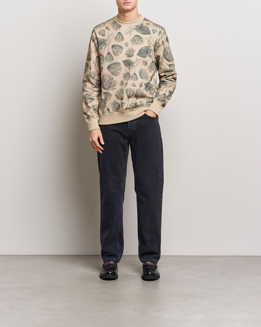 Herren | Pullover | PS Paul Smith | Flower Printed Crew Neck Sweatshirt Light Brown