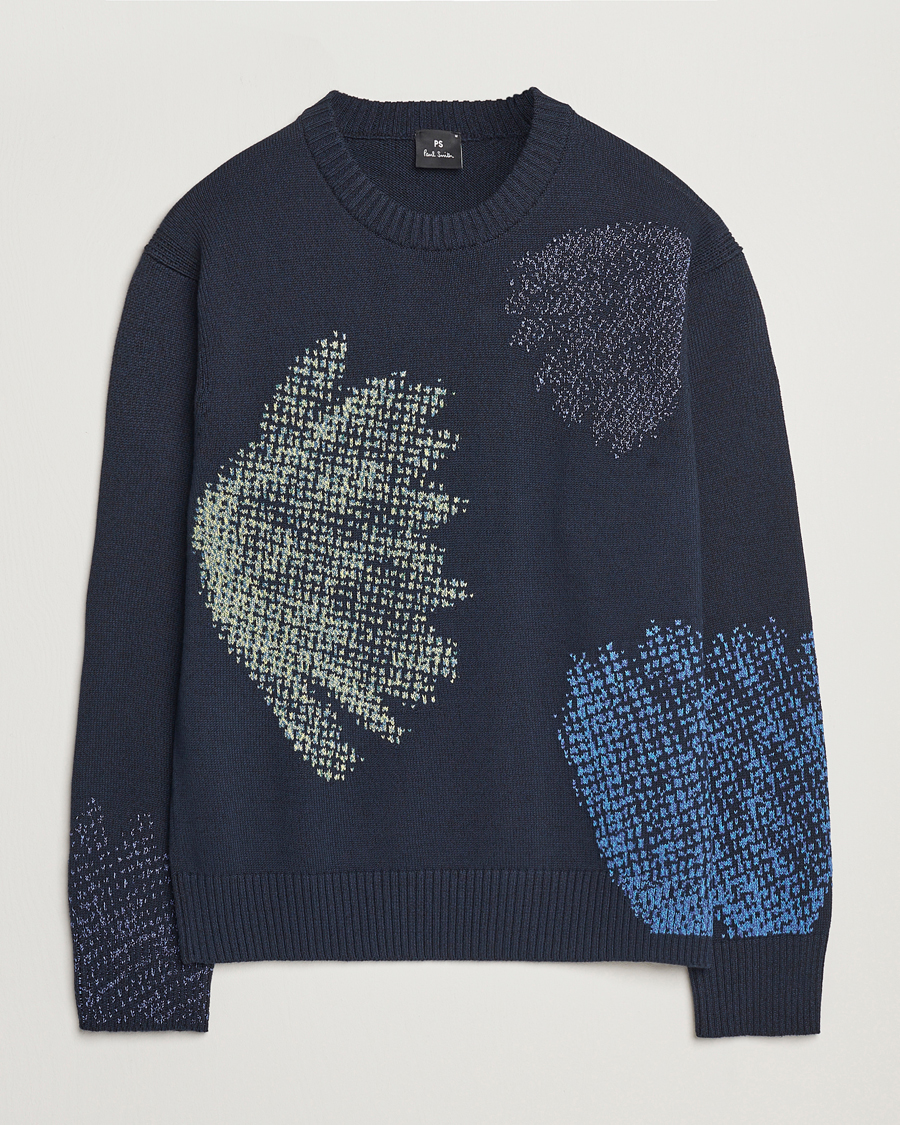 Herren | Pullover | PS Paul Smith | Flower Printed Knitted Crew Neck Navy