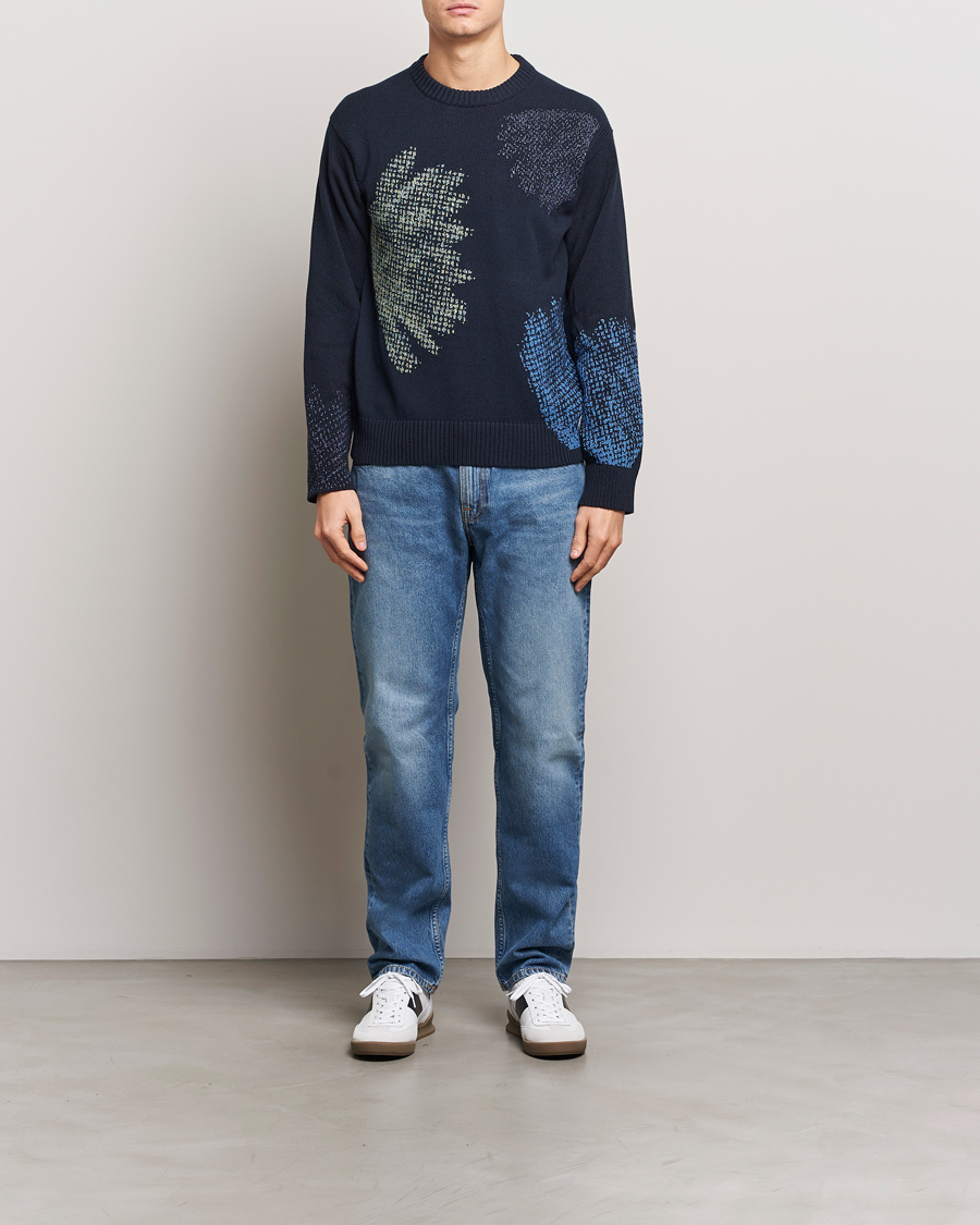 Herren | Pullover | PS Paul Smith | Flower Printed Knitted Crew Neck Navy