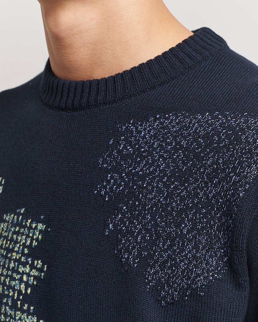 Herren | Pullover | PS Paul Smith | Flower Printed Knitted Crew Neck Navy