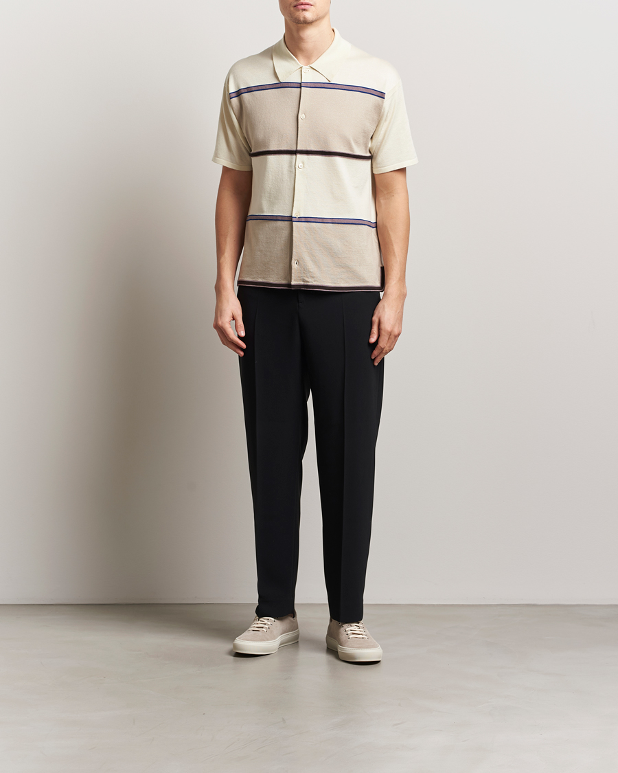 Herren | Hemden | Paul Smith | Cotton Striped Knitted Short Sleeve Shirt White