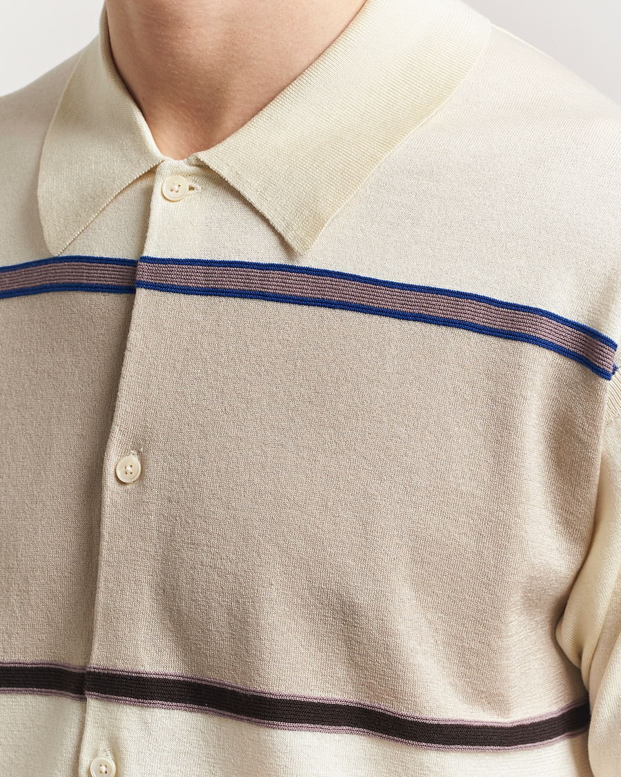 Herren | Hemden | Paul Smith | Cotton Striped Knitted Short Sleeve Shirt White
