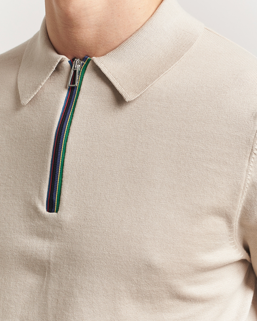 Herren | Poloshirts | PS Paul Smith | Cotton Knitted Half Zip Polo Off White