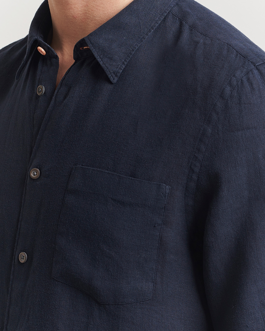 Herren | Hemden | PS Paul Smith | Tailored Fit Linen Shirt Navy
