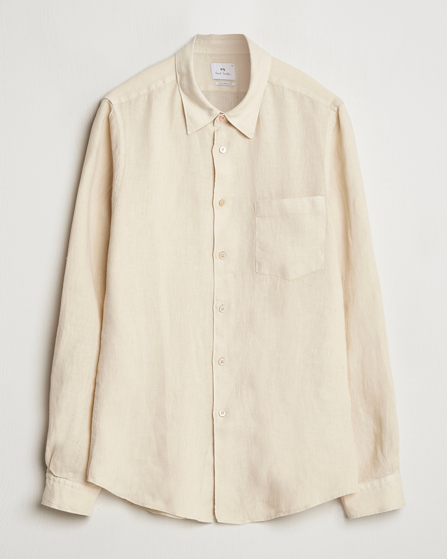 Herren | Hemden | PS Paul Smith | Tailored Fit Linen Shirt Beige