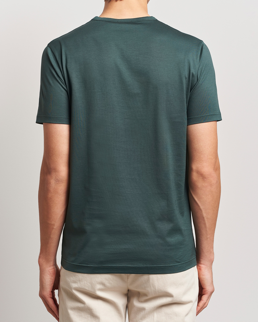 Herren | T-Shirts | Sunspel | Crew Neck Q82 Cotton T-Shirt Holly Green