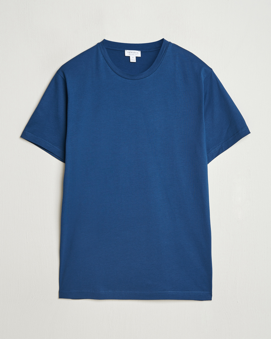 Herren | T-Shirts | Sunspel | Riviera Midweight T-Shirt Navy Blue