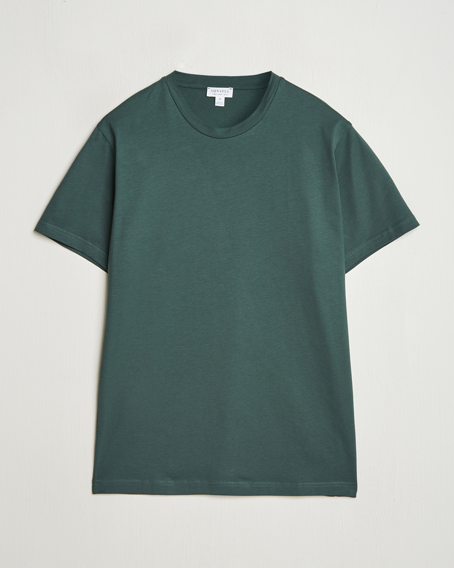 Herren | T-Shirts | Sunspel | Riviera Midweight T-Shirt Holly Green