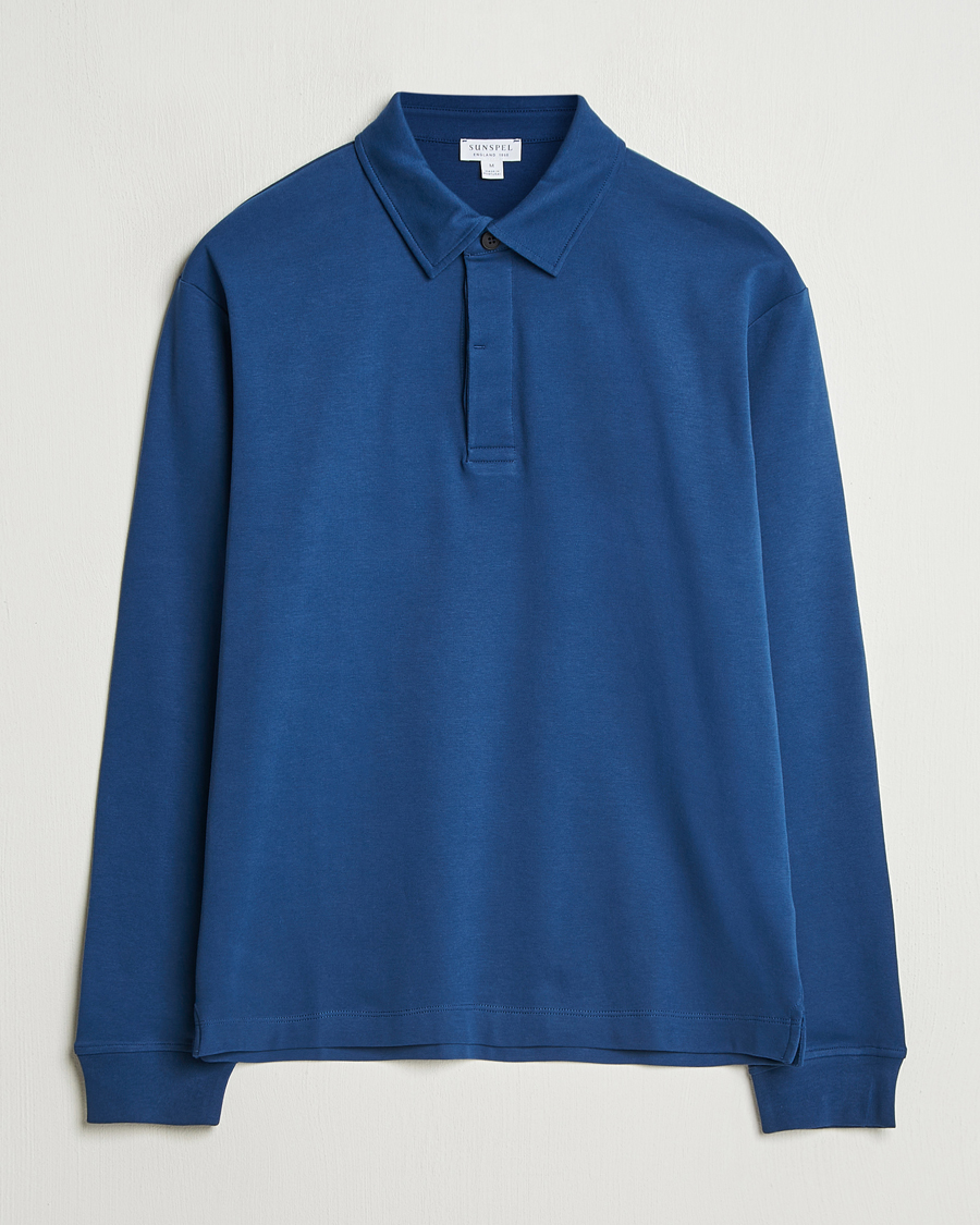 Herren | Pullover | Sunspel | Heavy Weight Polo Shirt Naval Blue