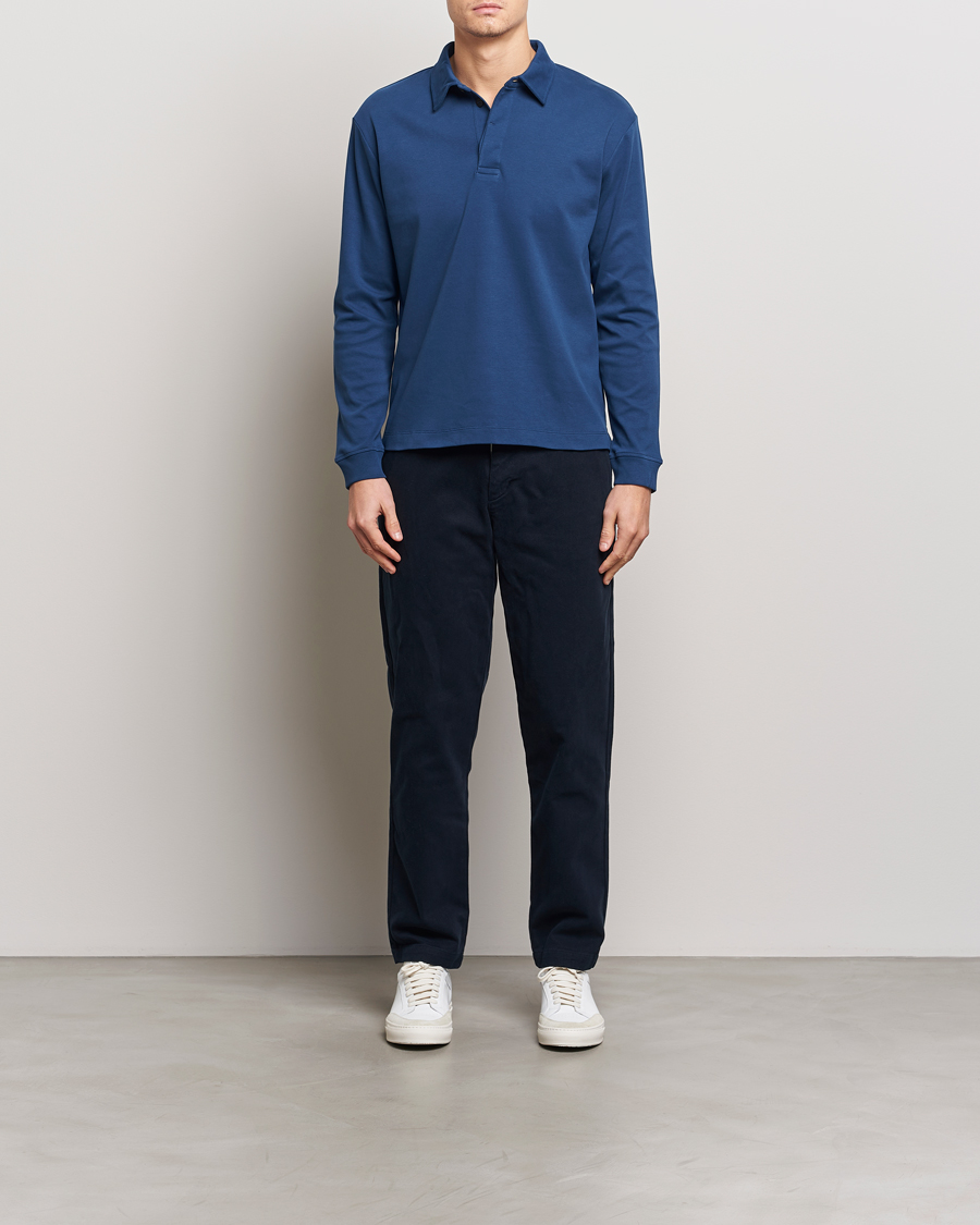 Herren | Pullover | Sunspel | Heavy Weight Polo Shirt Naval Blue