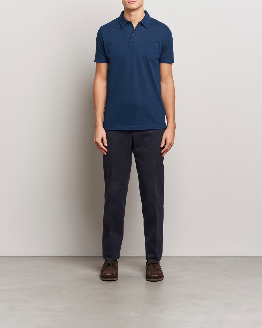 Herren | Poloshirts | Sunspel | Riviera Polo Shirt Naval Blue