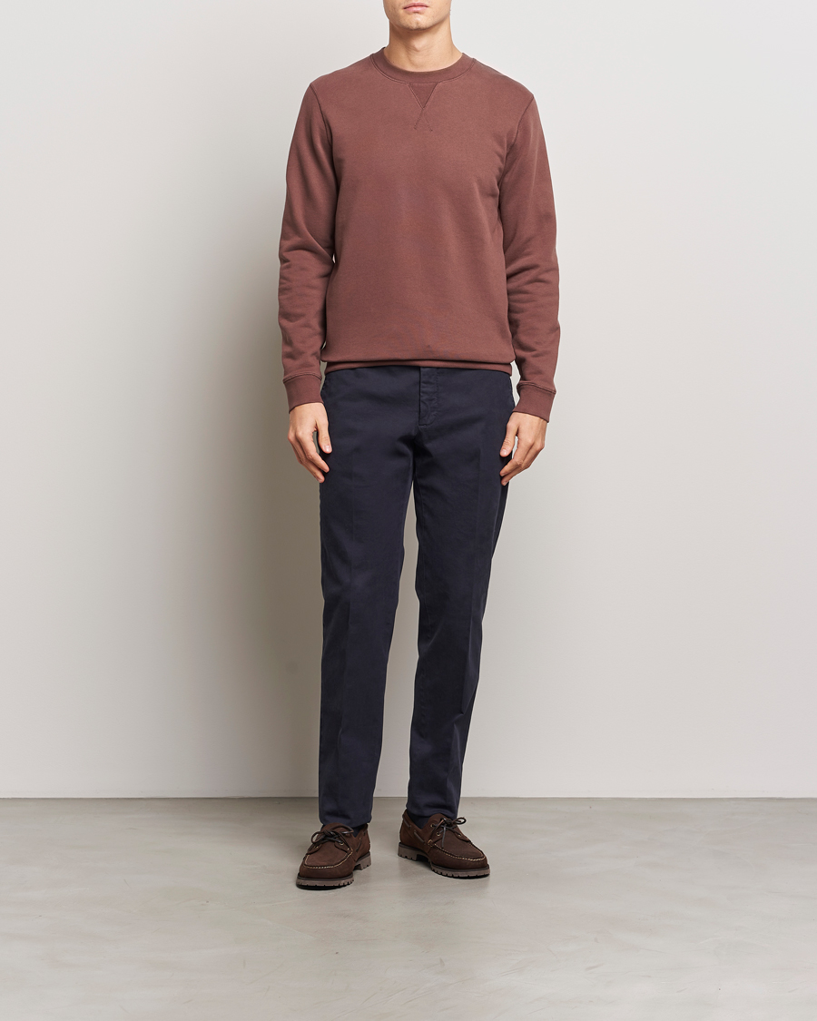 Herren | Pullover | Sunspel | Loopback Sweatshirt Cocoa Brown