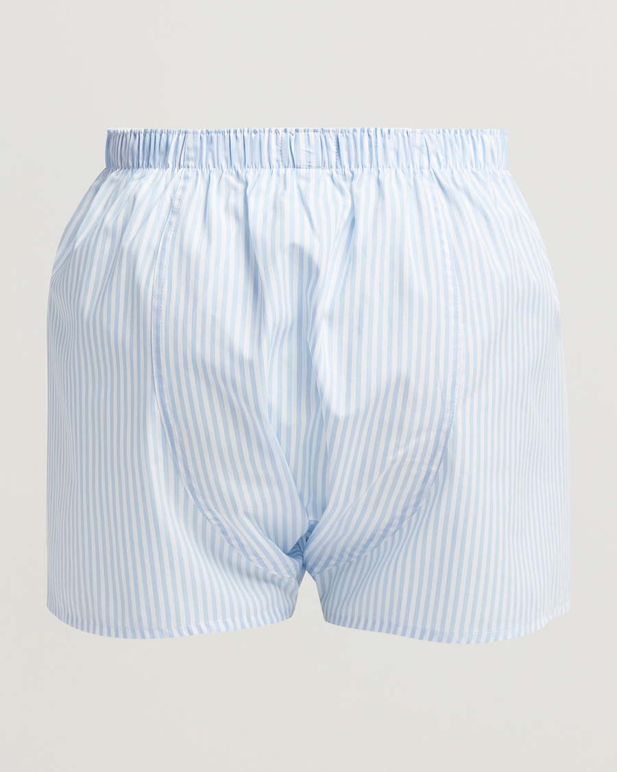 Herren | Unterwäsche | Sunspel | Classic Woven Cotton Boxer Shorts Light Blue