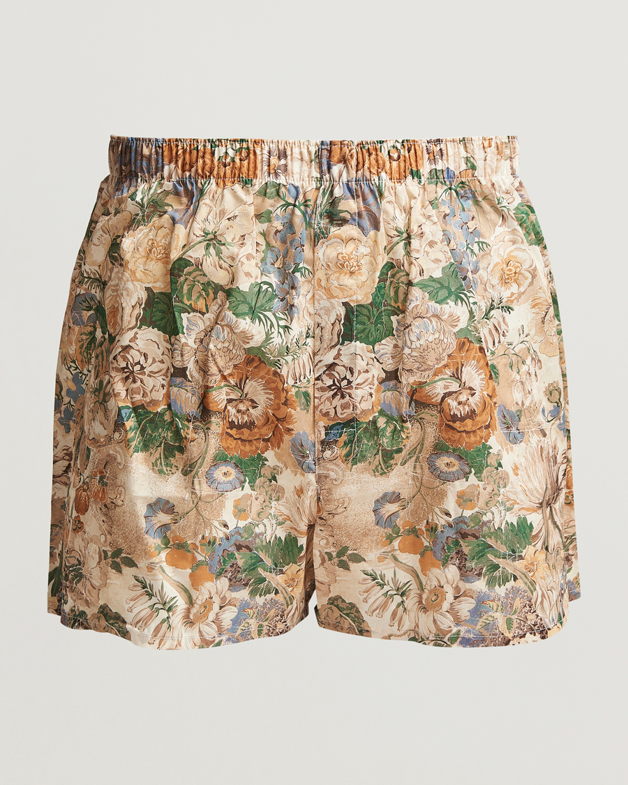 Herren | Unterwäsche | Sunspel | Printed Woven Cotton Boxer Shorts Parchment Floral